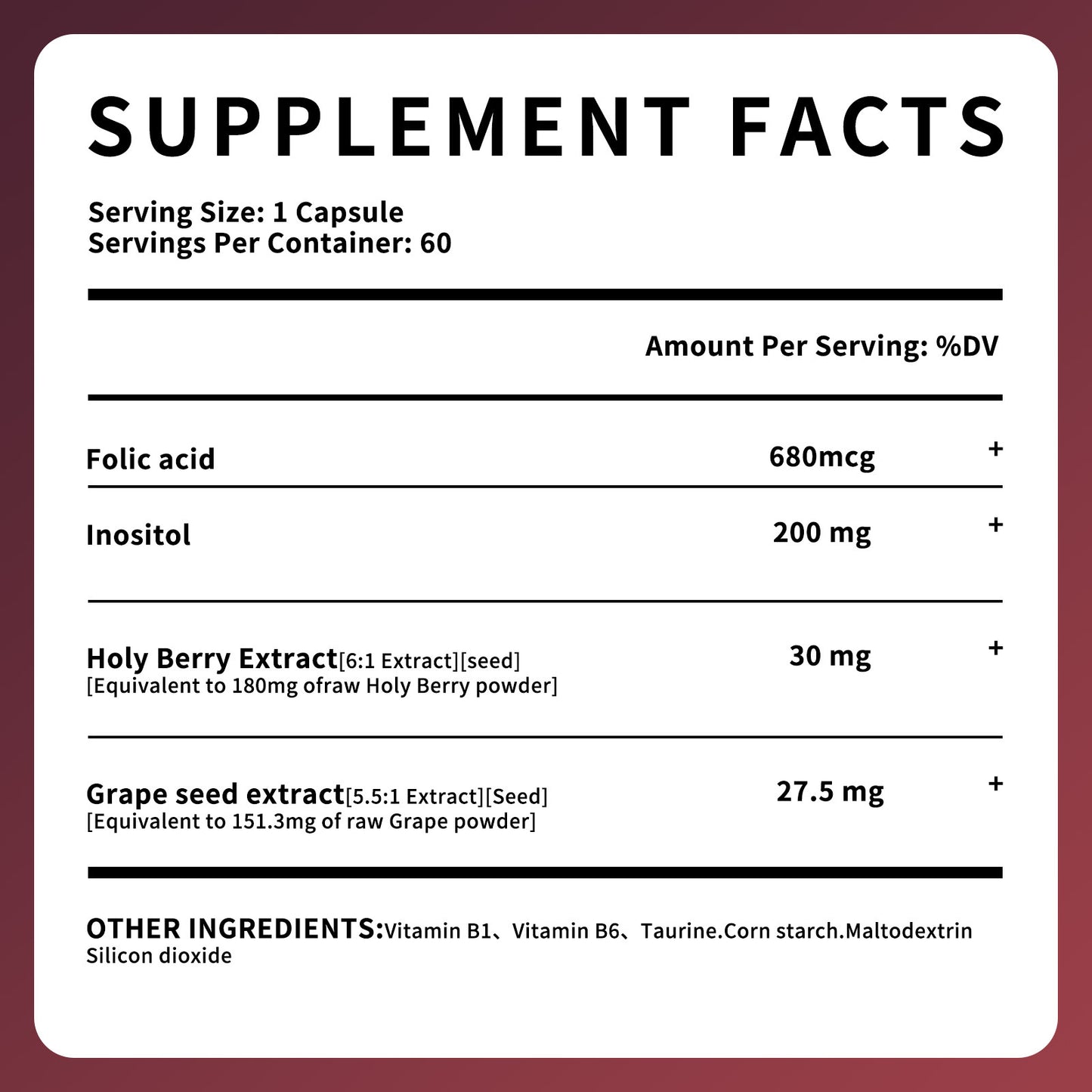 60 Bottled Female Maintenance Vitamin Capsules