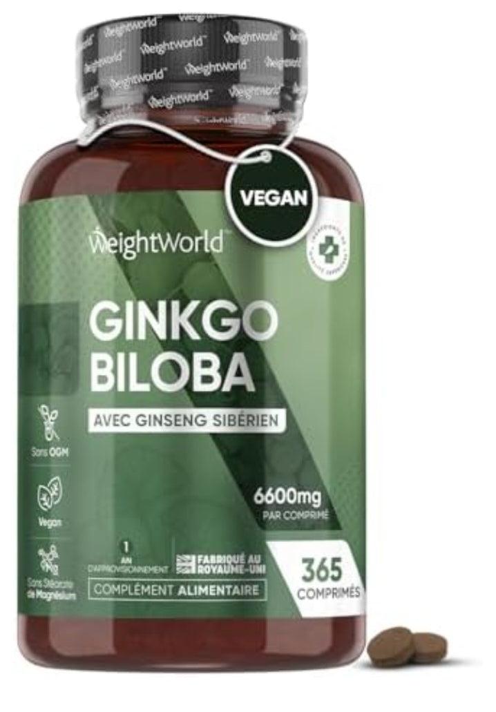 GINKGO BILOBA +GINSENG, POUR LE TROUBLE DE MÉMOIRE, FATIGUE MENTALE ET PHYSIQUE.